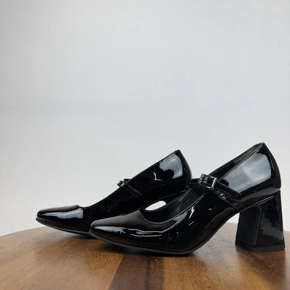 Womens Paul Green Zoe Black Patent Leather‎ Formal Mary Jane Pumps Size 3.5 GUC